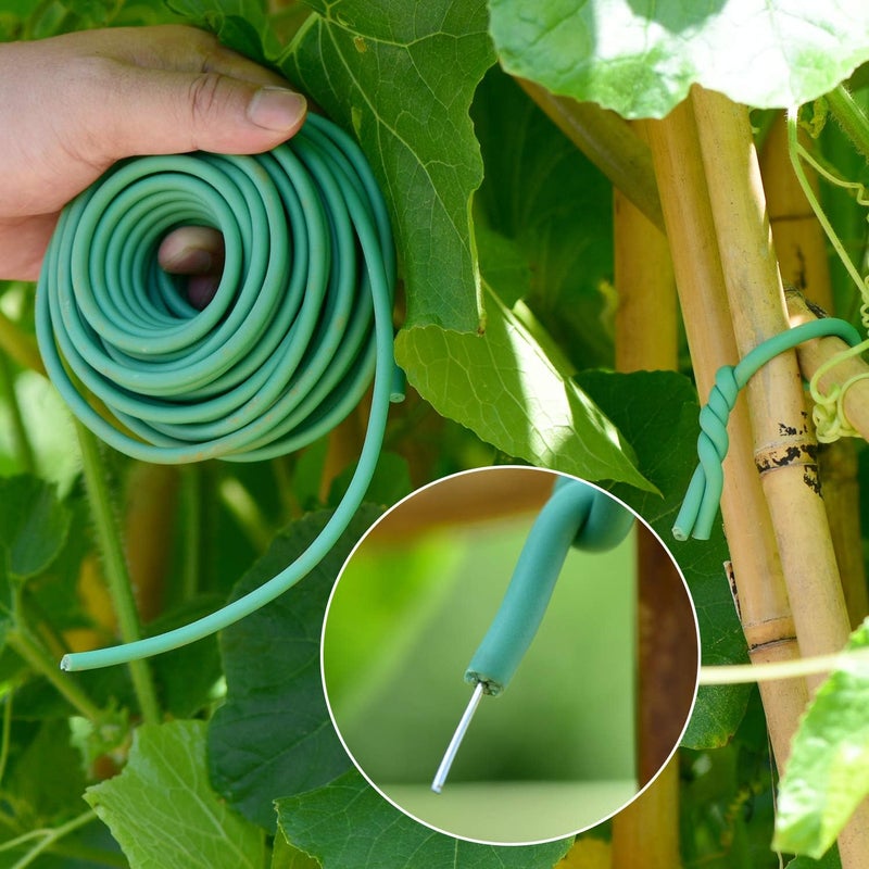 YDSL Soft Plant Tie, Garden Wire Tie for Plants Heavy Duty Reusable Plant Twist Ties for Gardening Home Office (Green, 32.8 feet) - Image 3